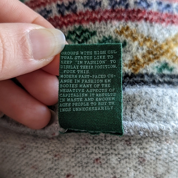 NONNATIVE Men's Gray Green Red 100% Cotton Knit Japanese Crewneck Sweater - Picture 11 of 14